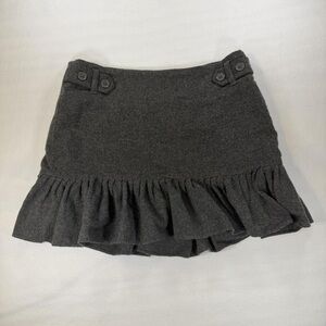 GAP Dark Gray Mini Skirt with Ruffle Detail